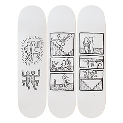 Skateboards Triptych Keith Haring Untitled 1981 - The Skateroom