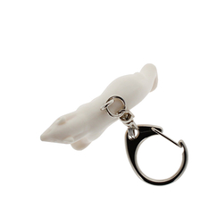 Keychain White Bear Pompon