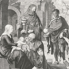 Estampe L'adoration des Mages - Albrecht Dürer