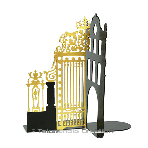 Gate of the Court of Honour Bookend - Matt black / Gold - Left