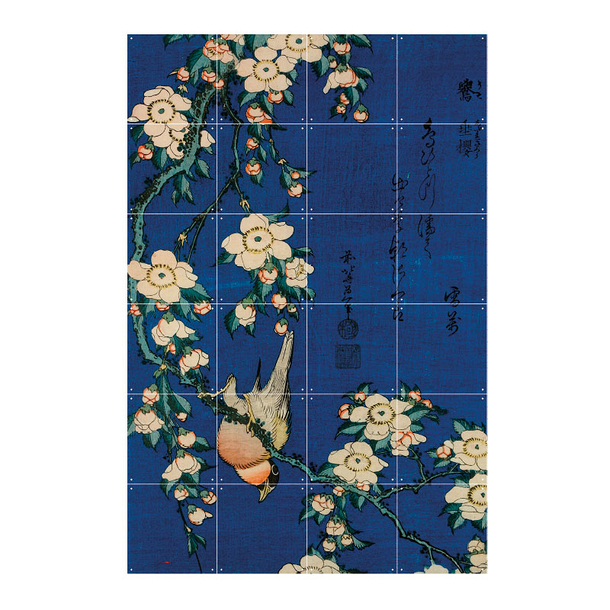Décoration murale Hokusai - Bouvreuil et cerisier-pleureur - IXXI