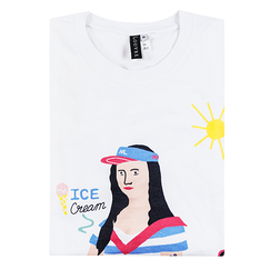 T-Shirt Mona Lisa - At the beach ! Le Louvre by Antoine Corbineau