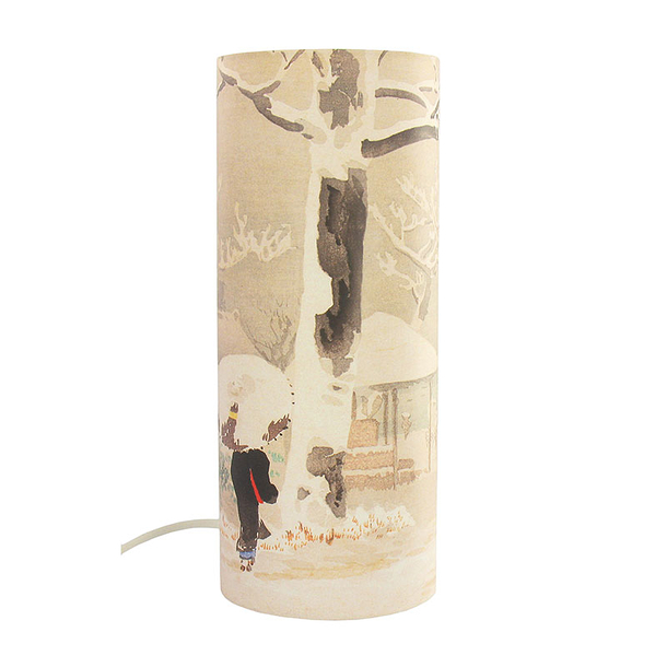 Lamp Kobayashi Kiyochika - Woman from behind in a snowy landscape