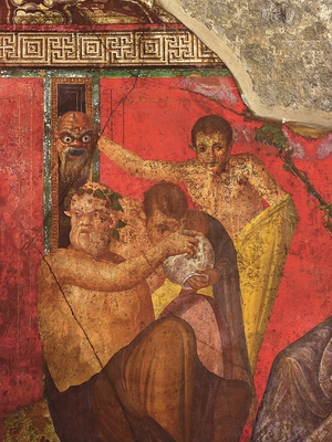 Fresque représentant une scène d'initiation aux mystères de Dionysos (détail)