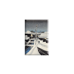 Magnet Hasui - Evening Snow at Terajima Village