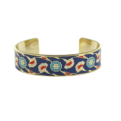 Bracelet jonc Fleurs Cini Bleu