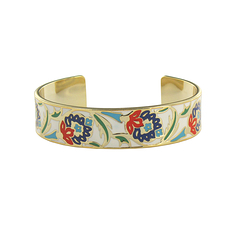 Bracelet jonc Fleurs Cini Blanc