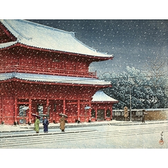 Neige sur le temple Zojoji, 1883-1957