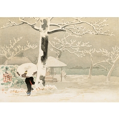Femme de dos dans un paysage de neige, 1847-1915