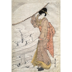 Femme au parapluie dans la neige, 1773-1828