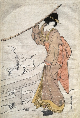 Femme au parapluie dans la neige, 1773-1828