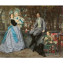 Portrait de la famille du marquis de M., dit aussi Le Marquis et la marquise de Miramon et leurs enfants (détail), 1865