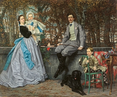 Portrait de la famille du marquis de M., dit aussi Le Marquis et la marquise de Miramon et leurs enfants (détail), 1865