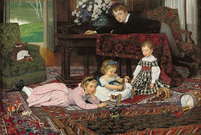 Portrait des quatre enfants d'Émile Gaillard, 1868