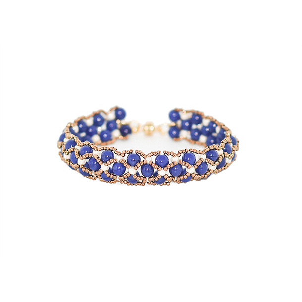 Blue & Golden Renaissance Bracelet - Florence Buhler