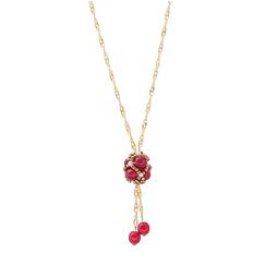 Red & Golden Renaissance Garnet Necklace - Florence Buhler