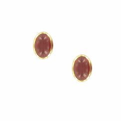 Boucles d'oreilles cabochon grenat Élisabeth d'Autriche