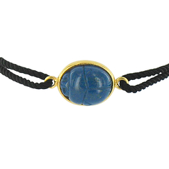 Scribe's Bracelet with Scarab - Night Blue