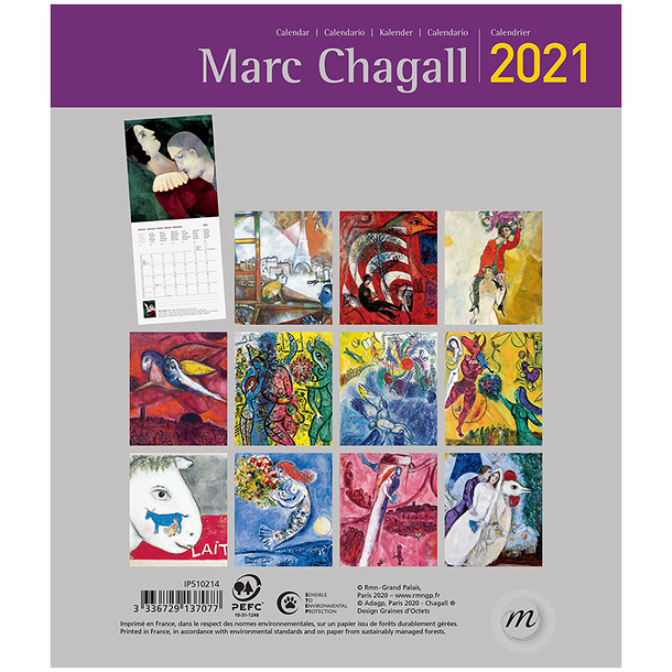 Marc Chagall Small Calendar 2021 Boutiques De Musees marc chagall kalender 2021
