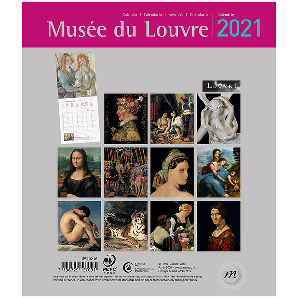 Musee Du Louvre Small Calendar 2021 Boutiques De Musees mgp 2021 calendario
