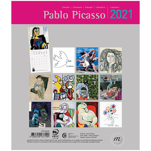 Pablo Picasso Small Calendar 2021 Boutiques De Musees mgp 2021 calendario