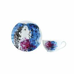 Coffret de 2 tasses et soucoupes thé 13 cl Marc Chagall - Les bouquets de fleurs - Bernardaud