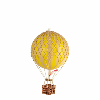 Decorative balloon with stripes - Yellow - Small - Authentic Models