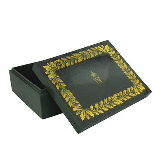 Green lacquered wooden box - Napoleon Emblems