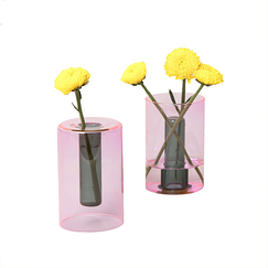 Small Reversible Vase Pink/Green - Block Design