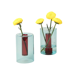 Petit vase réversible Bleu/rouge - Block Design