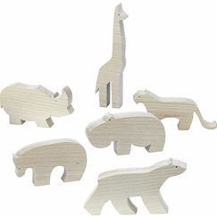 François Pompon White Bear Wooden Figurine - Pompon Toys