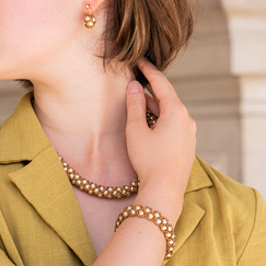 White & Golden Renaissance Necklace - Florence Buhler