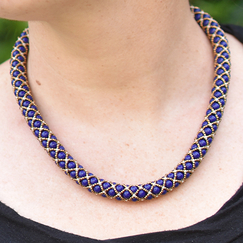 Blue & Golden Renaissance Necklace - Florence Buhler