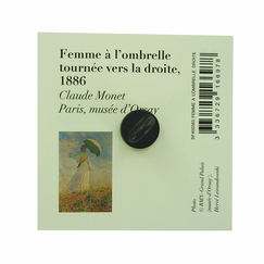 Pin's Femme à l'ombrelle tournée vers la droite - Claude Monet