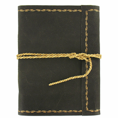 Large rolled leather notebook with cord - 48 pages - Napoleon frieze print