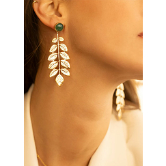 Athena Earrings - Green agate - Collection Constance