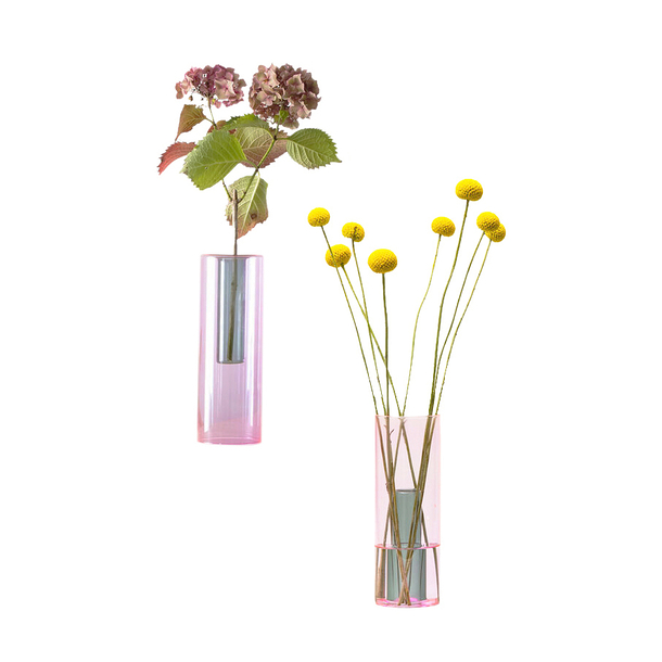 Large Reversible Vase Pink/Green - Block design