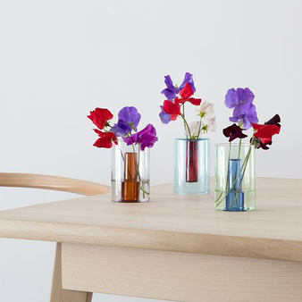Small Reversible Vase Grey/Orange - Block Design