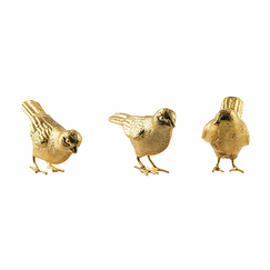 Decoration - Set of 3 Sparrows Gold plated - Pols Potten