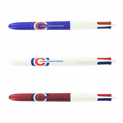 Stylo 4 couleurs Blanc effet glacé - Conseil constitutionnel