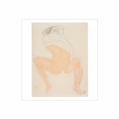 Reproduction Auguste Rodin - Woman squatting seen from the back, one garment on her shoulders