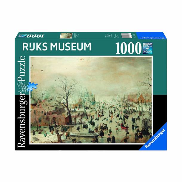 Puzzle 1 000 pièces Hendrick Avercamp - Paysage d'hiver - Ravensburger et Rijks Museum