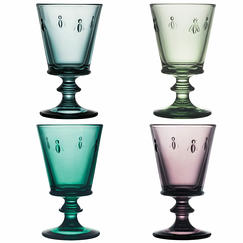 Set of 4 Bee Wine glasses - Assorted colors