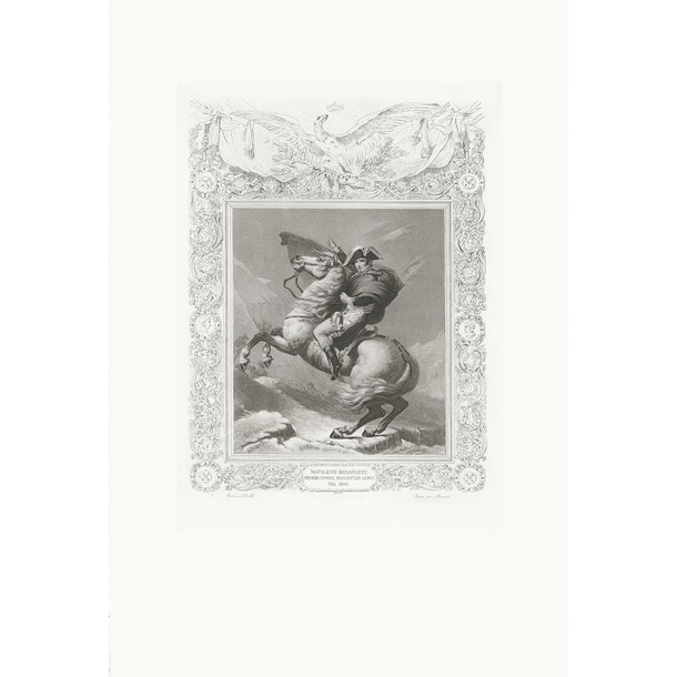 Estampe Napoléon Bonaparte, Premier consul, passe les Alpes, en mai 1800 - Jacques-Louis David