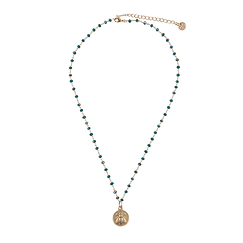 Collier Abeille - Bleu canard