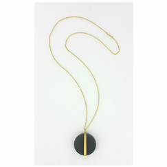 Harp Necklace Black glass - Rosa Mendez