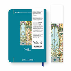 Elastic notebook Alphonse Mucha - Blue Decorative Patterns (plate No. 30)