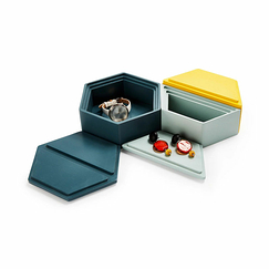 Boîtes à bijoux empilables en bois Nid d'abeille Bleu / jaune - MoMA