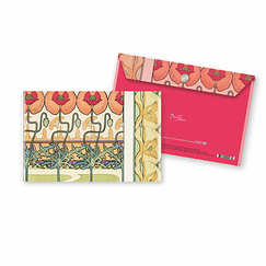 Documents Holder Mucha - Red Decorative Patterns