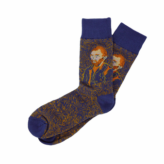 Socks Vincent van Gogh - Self-portrait 41/46 Blue- Musée d'Orsay